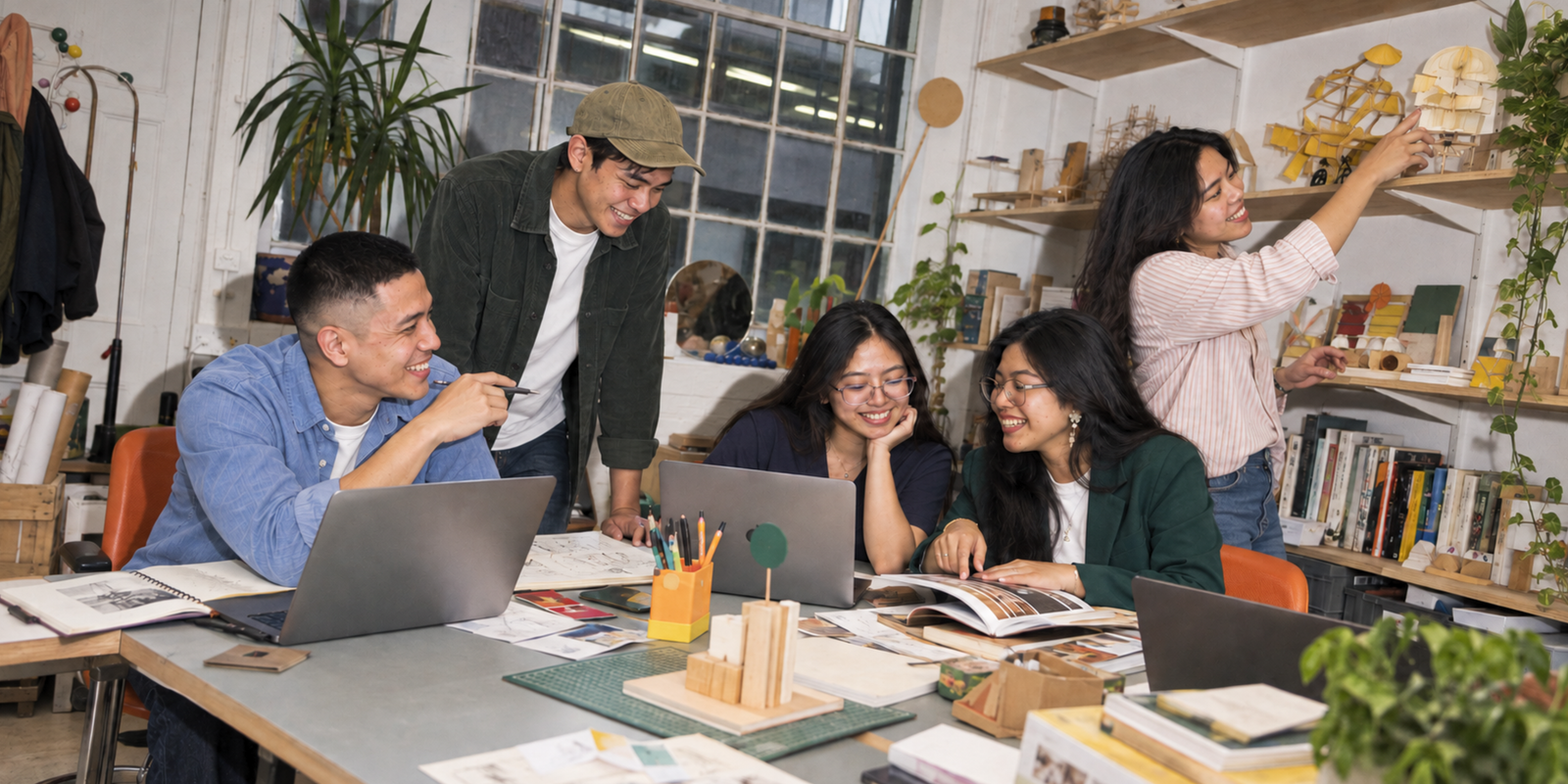 Philippines-based marketing specialists collaborating in a creative studio